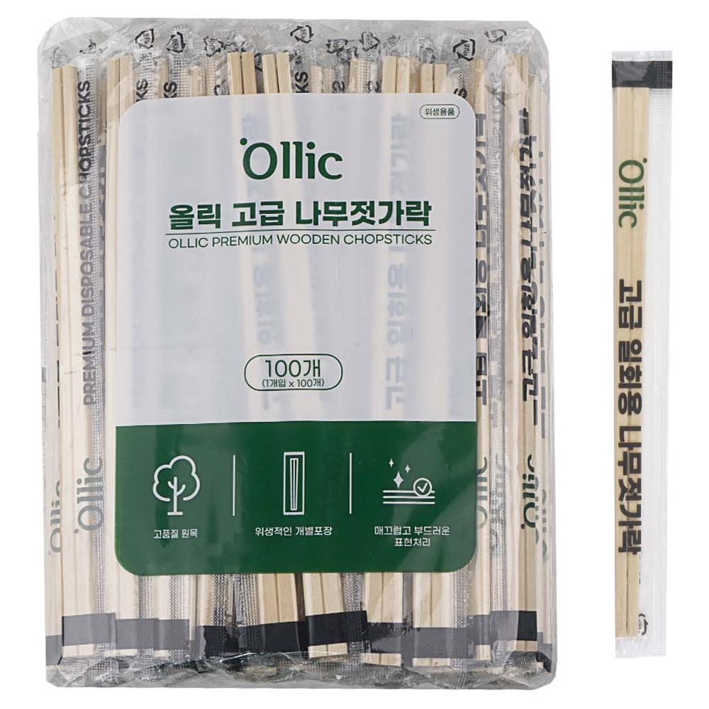 올릭 고급 일회용 나무젓가락 1,680원