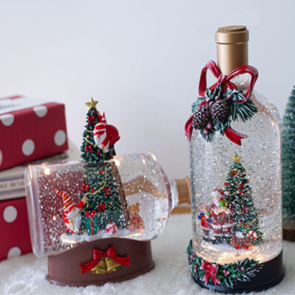 투명 와인 LED조명 오르골 워터볼 크리스마스선물 장식 인테리어, 트리 95,000원