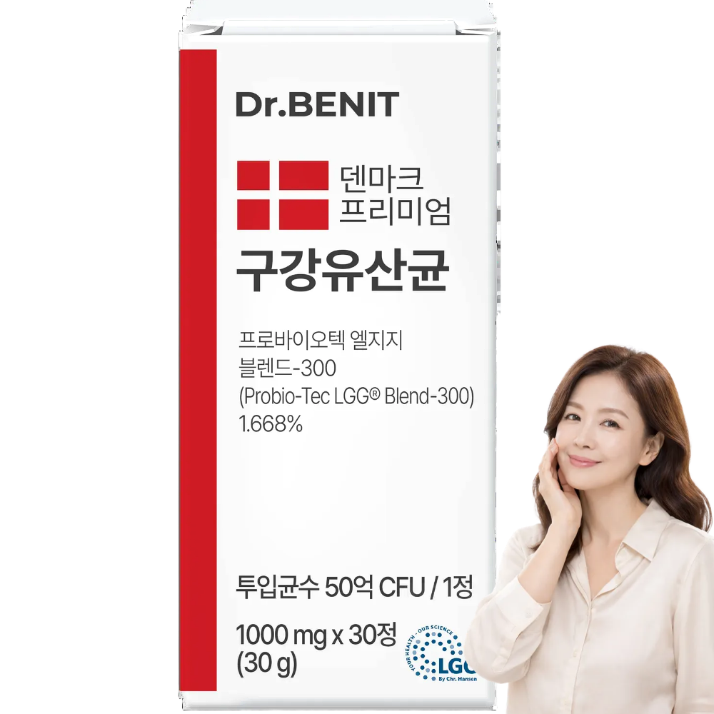 닥터베닛 덴마크 정품 프리미엄 구강유산균 츄어블정 민트맛, 1개, 30정 26,760원