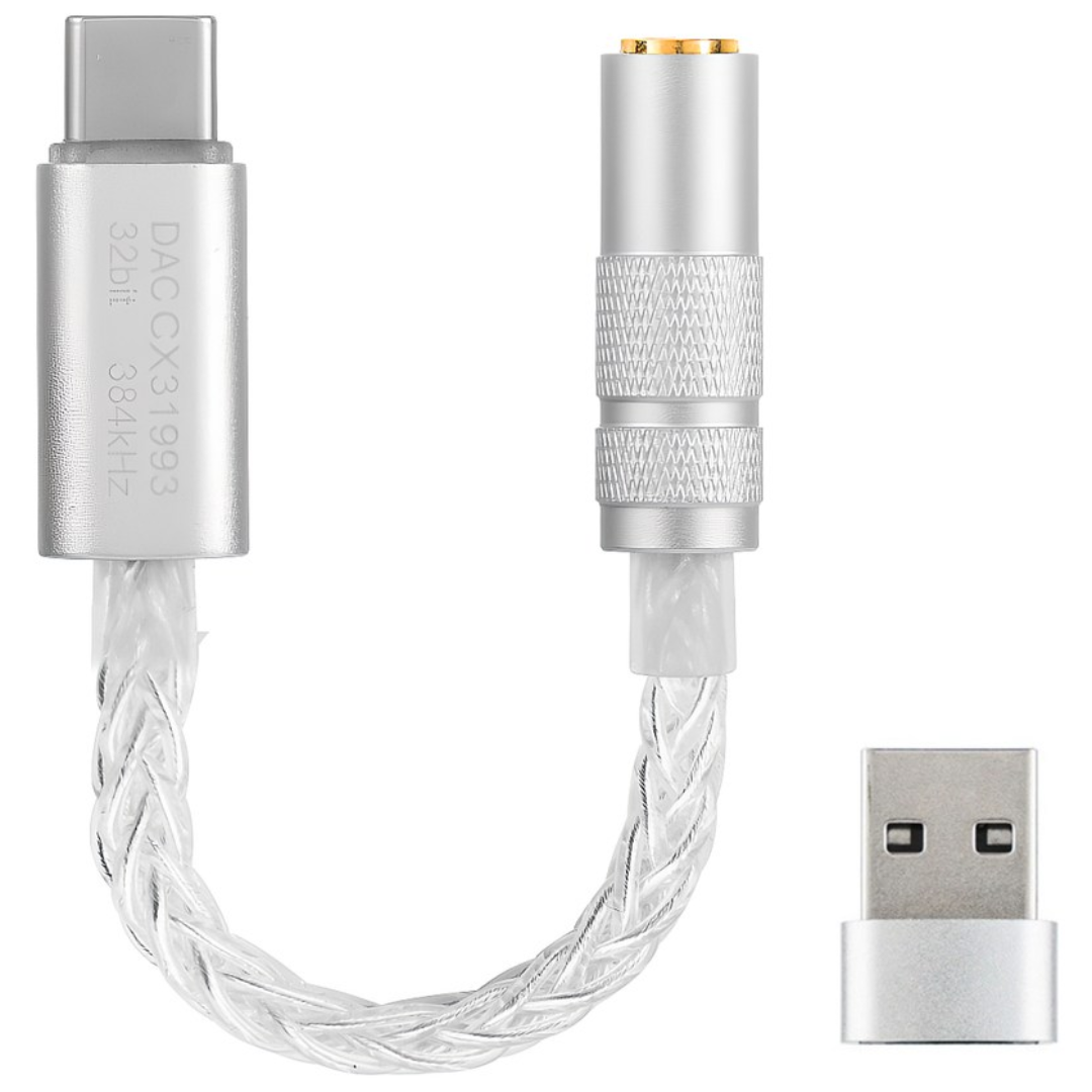 시그델 HiFi 고음질 CX31993 C타입 꼬다리 DAC 덱 3.5mm 32BIT 384KHZ 이어폰 변환 앰프 꼬다리덱 오디오 헤드폰 젠더 MD-04, 1개, 실버, 13cm 23,900원