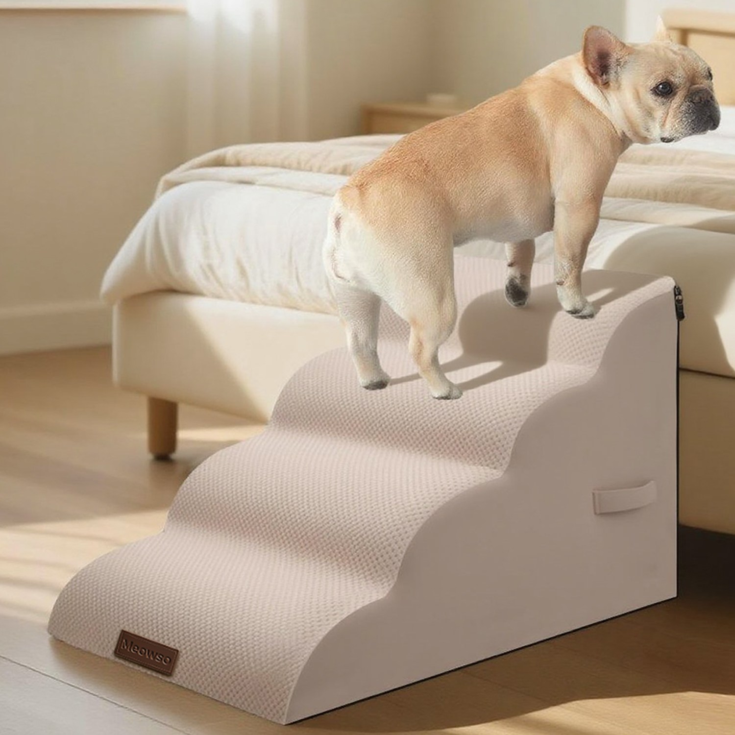 고밀도 스폰지 반려동물 논슬립 슬라이드 계단 곡선 계단 무릎 압력을 줄이다 개 계단, 4단, 1개 44,870원