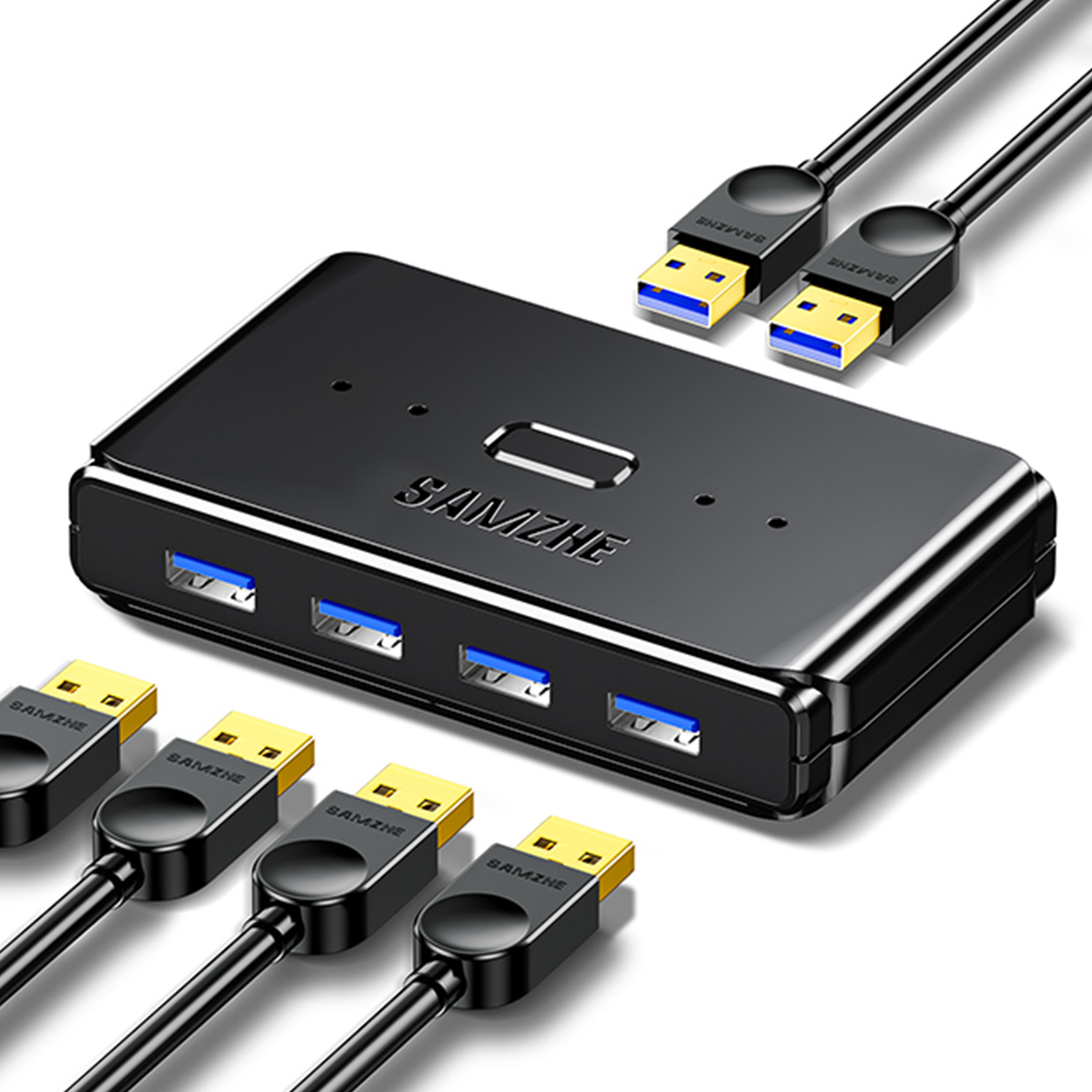 SAMZHE 4포트 USB3.0 멀티허브 스위치 선택기 GX-400, 블랙, 1개 29,400원