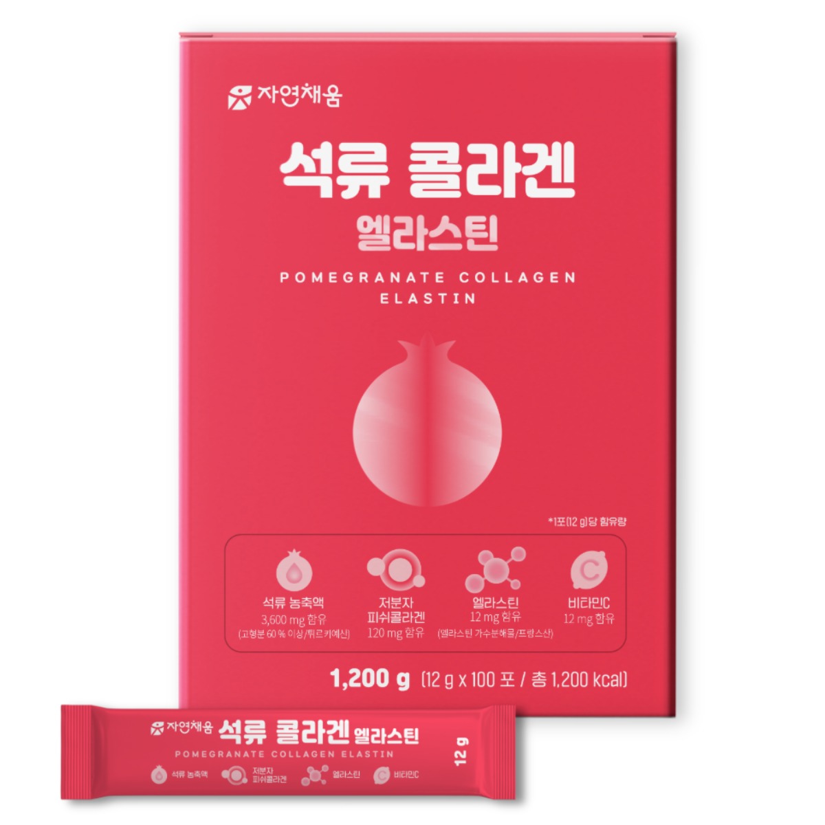 자연채움 석류 콜라겐 엘라스틴 100포, 1개, 1200g 18,810원
