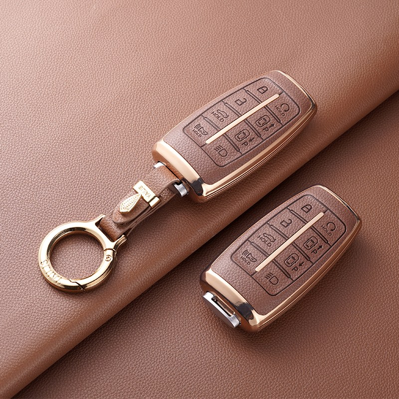 YAILIS 호환 제네시스 가죽 TPU 키케이스  7버튼 8버튼 G70 GV70 G80 GV80 G90 차키케이스 세트 21,800원