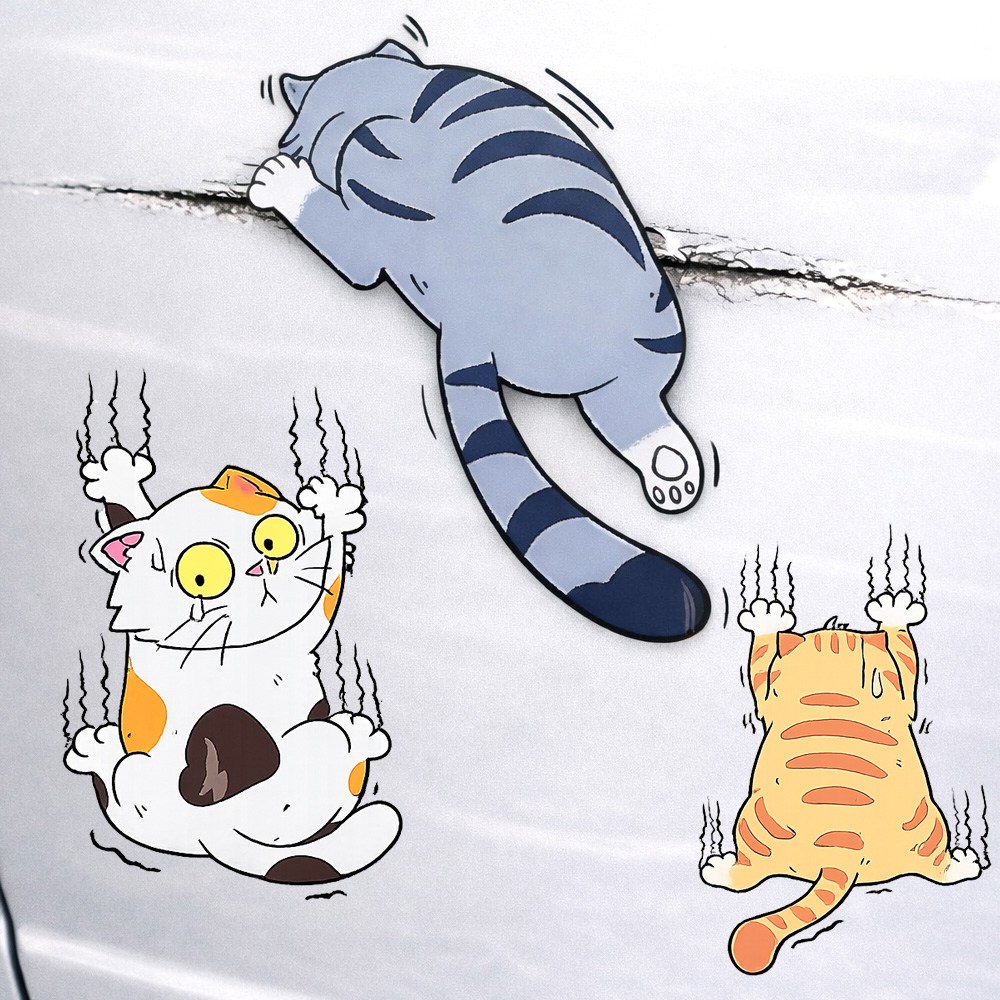 MF 고양이 자동차 기스 흠집 커버 스티커 3p, 1세트, B타입 소형 3p 4,900원