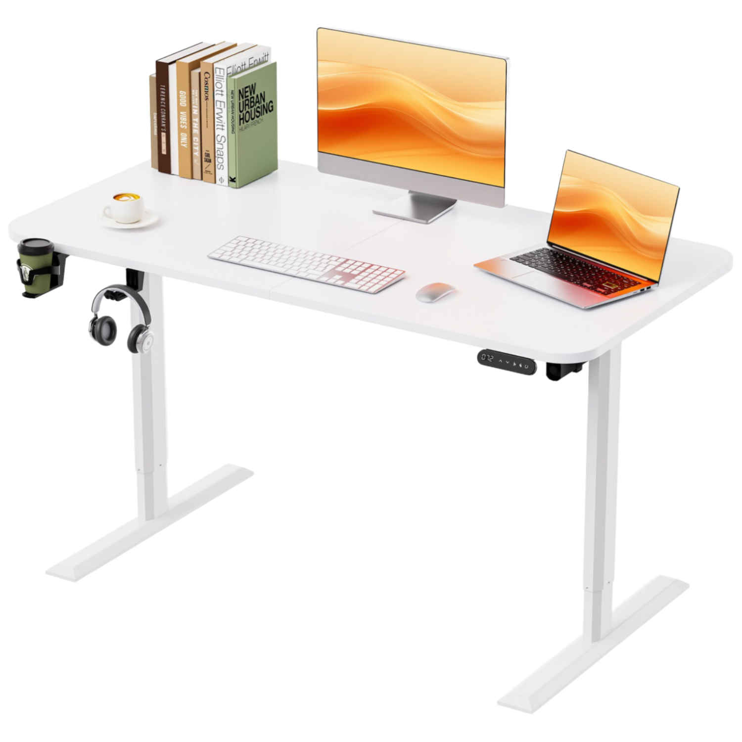 호몰HOMALL 모션데스크 높낮이 조절 테이블 공부 사무용 전동 조절 책상, 화이트 127,290원