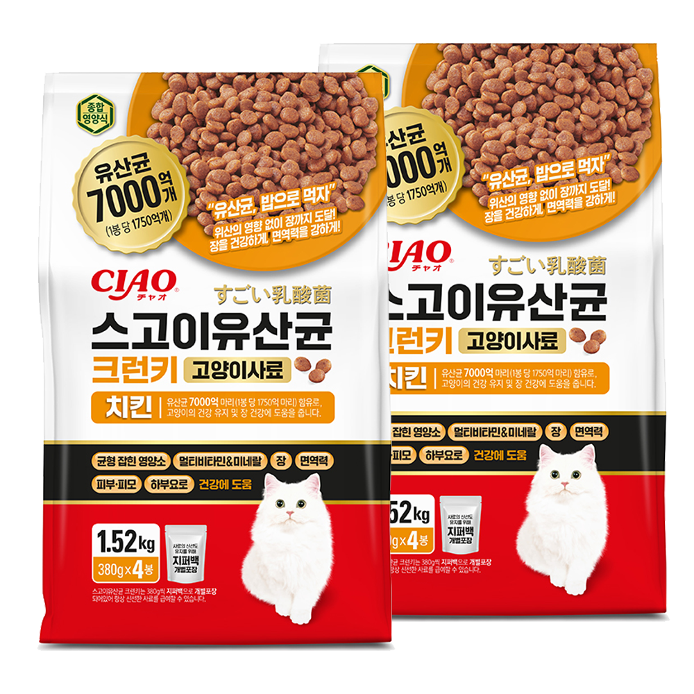 이나바 스고이 유산균 크런키 고양이 사료, 닭, 1.52kg, 2개 41,960원