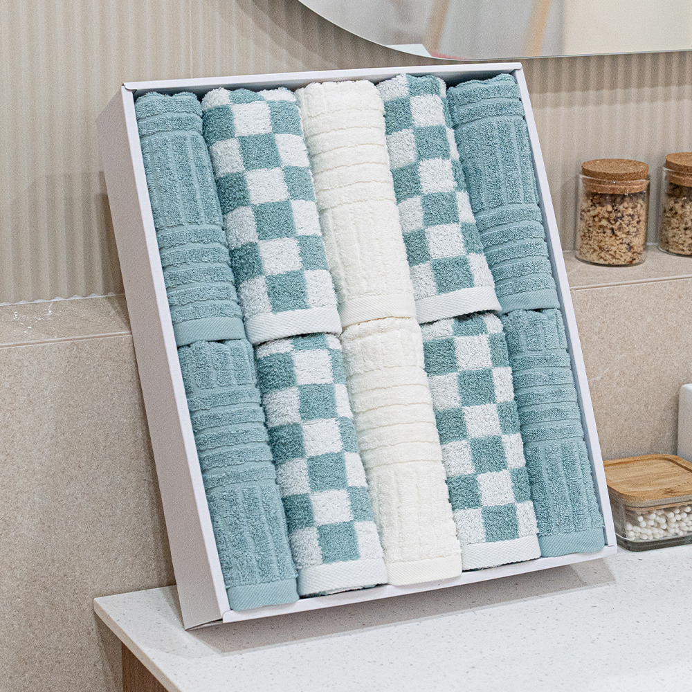 키리아 디자인 수건 10p 선물세트 145g 코마사, 민트, 1세트 33,900원