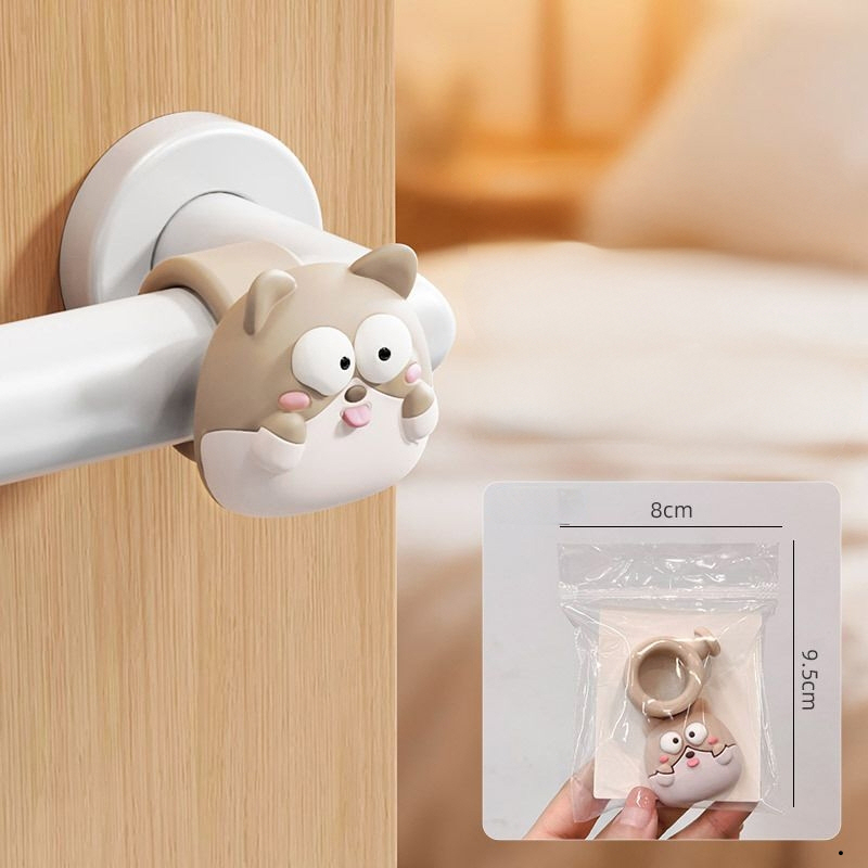 귀여운 동물 실리콘 도어 손잡이 충돌 방지 패드 소음 벽 보호 3,000원