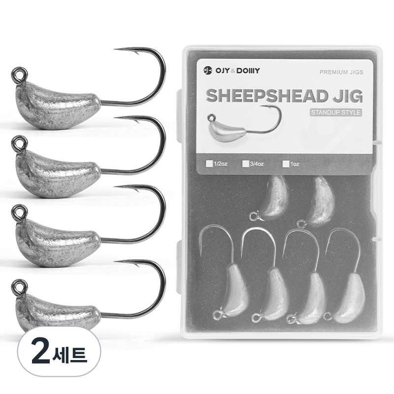 Hqzoomee 지그헤드 웨이트 훅 세트 낚싯바늘 대용량 루어바늘, 2세트, 6개입 35,130원
