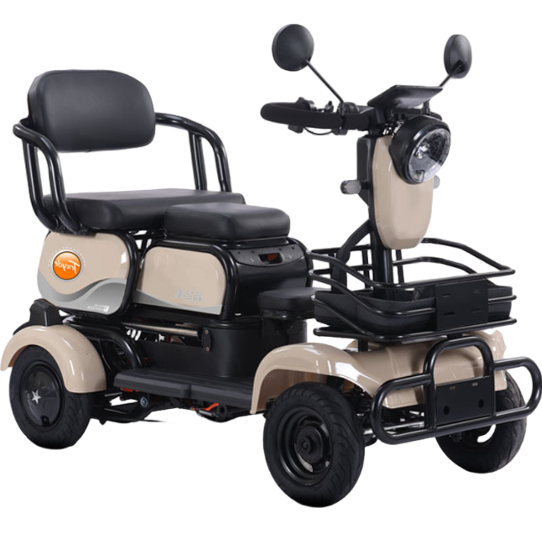 일렉휠스 사륜 전동 스쿠터 전기 자전거 노인 어르신 4륜 네발 중장년 어르신 효도 부모님 선물 전동차, 브라운, 스틸 904,900원