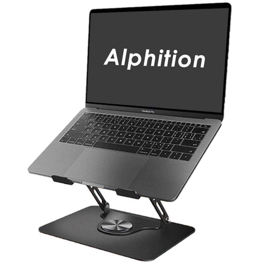 알피션 노트북 거치대 높이조절 받침대 360도 회전 스탠드, 1개, 노블블랙 26,500원