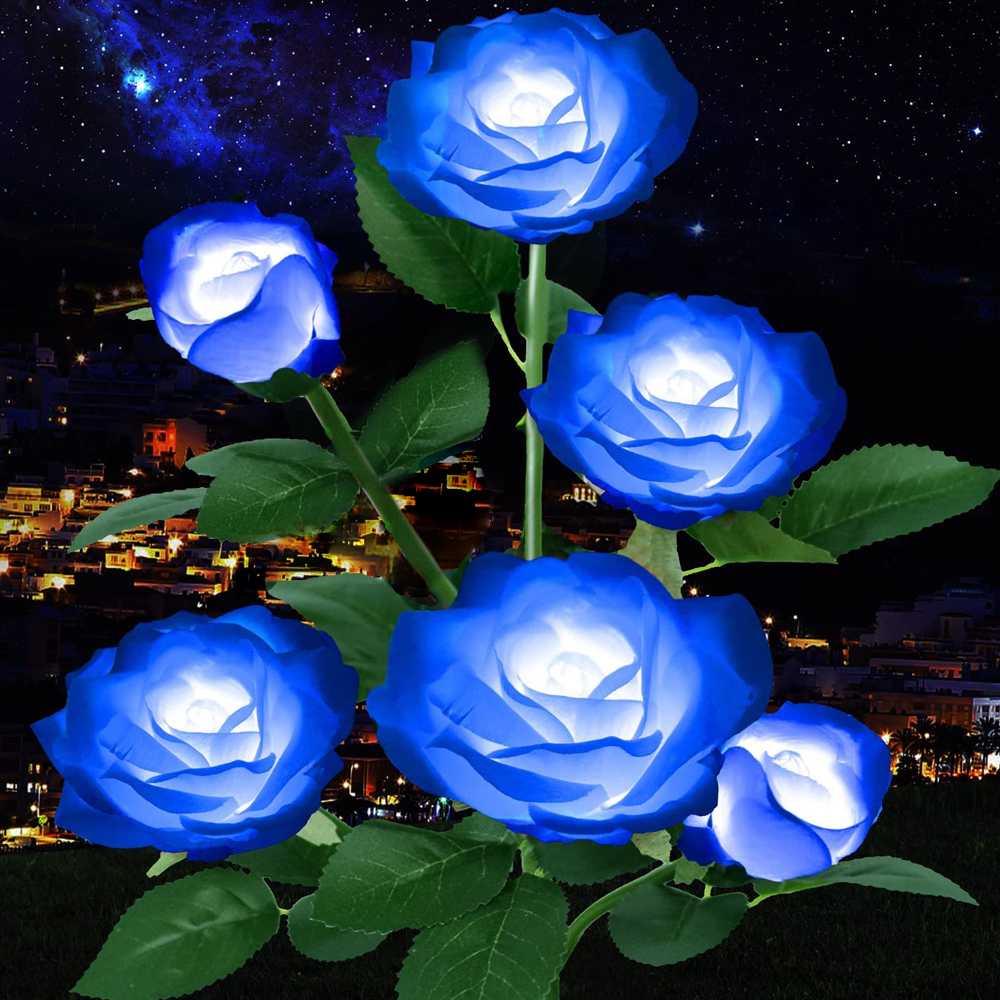 비상 장미꽃 태양광 LED 정원등 RGB 조명 6송이 1p 16,900원