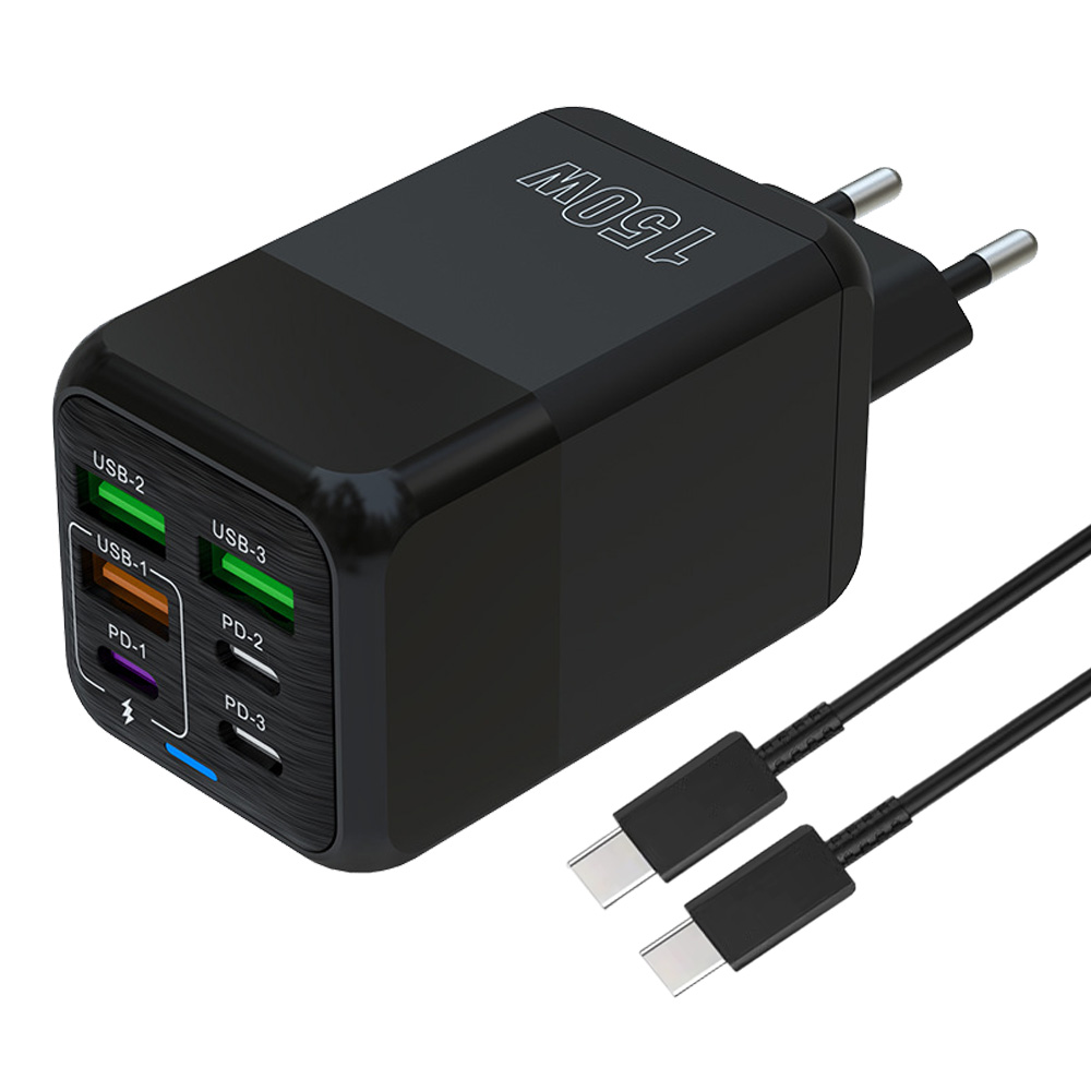 6in1 c타입 고속 충전기 150W 4USB+2PD3.0  + C TO C 1M 100w 케이블 세트 16,080원