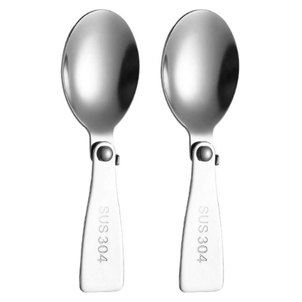 보다모가 접이식 304 스테인레스 커트러리 2단 스푼, 단일색상, 2개 4,600원