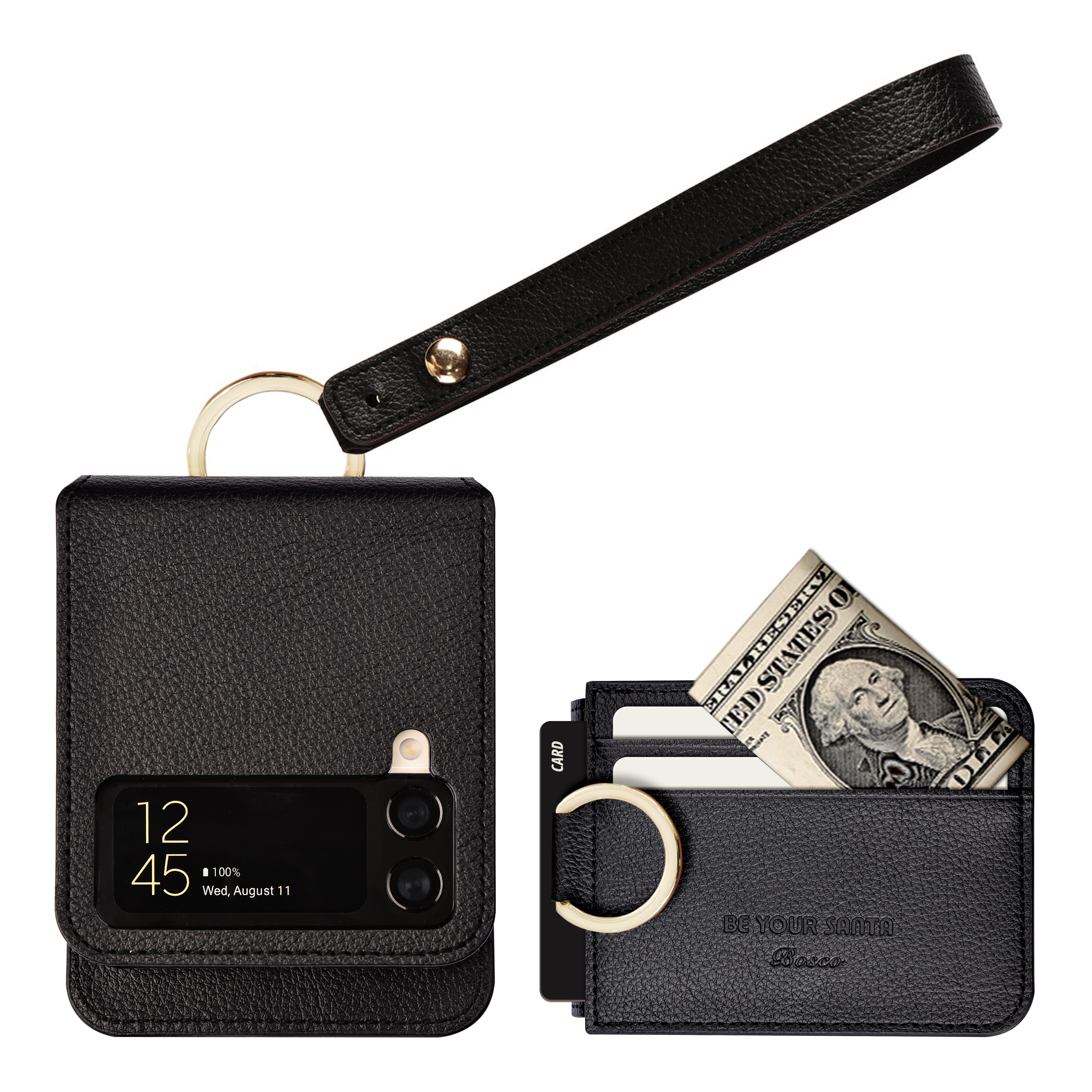 갤럭시 Z플립4 케이스 이태리 비건 가죽 힌지보호 카드 수납 링 지플립4 보스코(카드포켓3) 비앙코(카드포켓1) 핸드스트랩 세트 69,620원