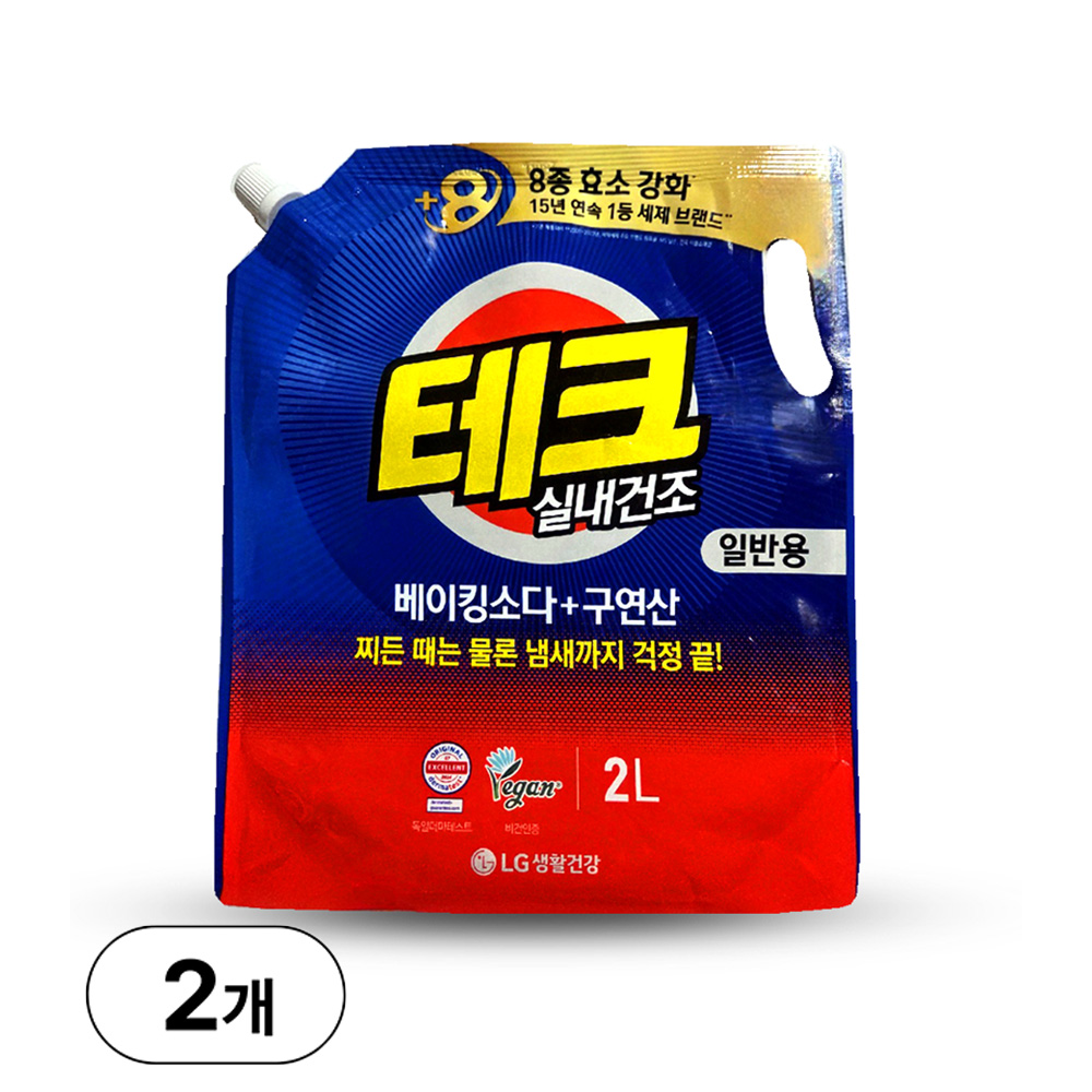 [비건라이프] 테크 베이킹소다 플러스 구연산 실내건조 액체세제 일반용 리필 11,100원