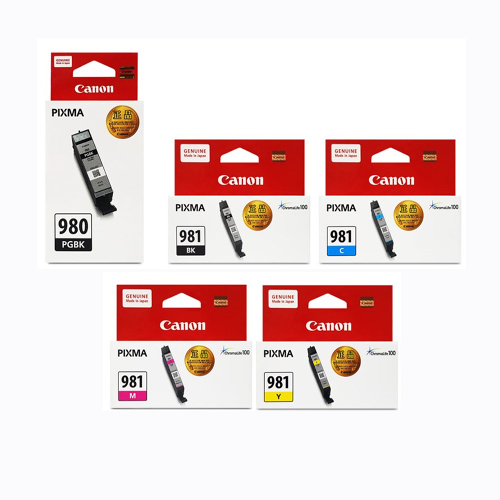 캐논 정품잉크 PGI-980 CLI-981 TS8290 TS8190 TS8298 TS9590 TS709 옵션선택, 1개, PGI980+CLI981(검정,파랑,빨강,노랑)세트 100,900원