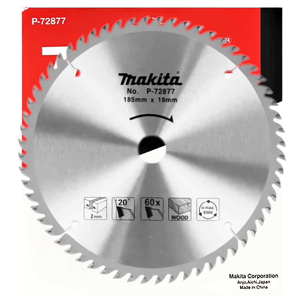 마끼다공식대리점 185mm 목재용 원형톱날 나무 목공 그라인더날 60날 2.0T 팁쏘 P-72877, 1개 9,270원
