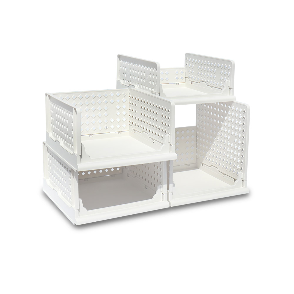 키친앤홈 접이식 슬라이딩 리빙박스 중 + 대 2p + 특대, 화이트, 1세트 28,910원