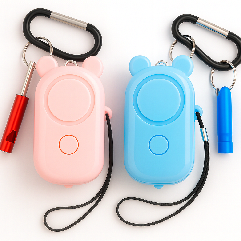 KC인증 스틸가드 130dB 호신용 경보기 + 카라비너 호루라기 세트, 핑크 12,900원