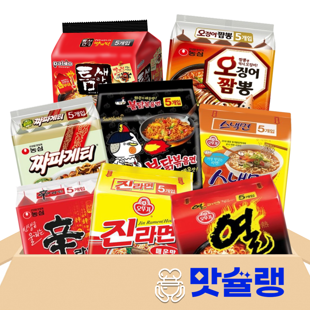 [맛슐랭] 불닭볶음면5+스낵면5+신라면5+열라면5+오징어짬뽕5+진라면매운맛5+짜파게티5+틈새라면5 39,900원