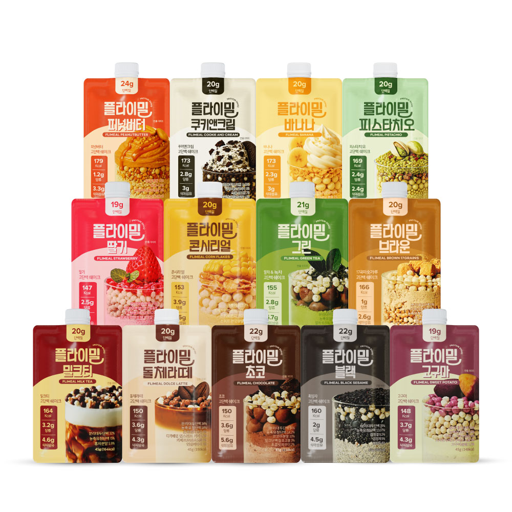 플라이밀 단백질 쉐이크 파우치 스타터팩 13종, 13가지 맛 39,900원