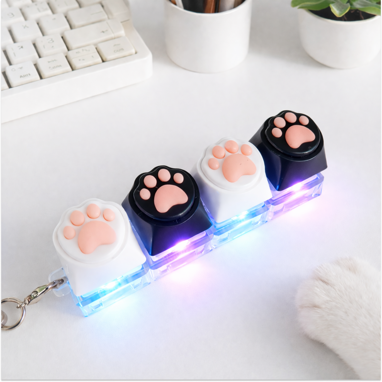 모니크데이 고양이 키캡키링 키보드키링 딸깍이 4구 9,800원