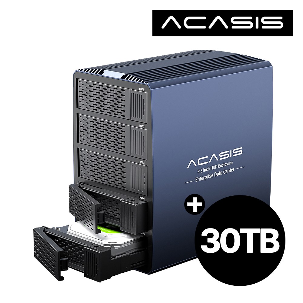 아카시스 ACASIS EC-7355 RAID 5베이 외장스토리지 DAS 외장하드 케이스 [ HDD 미포함 용량 합본 ] 2,019,960원
