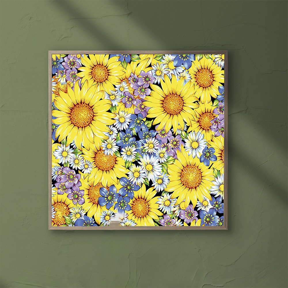 [그림상점] 행복한 해바라기정원 - 중소형 사이즈. 풍수 재물 행운 인테리어 집들이선물 그림 액자 23,800원