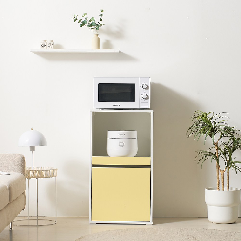 에어프라이어 밥솥 선반 밥통 주방 수납장 뉴모닝 렌지대, 옐로우, 2단 82,900원