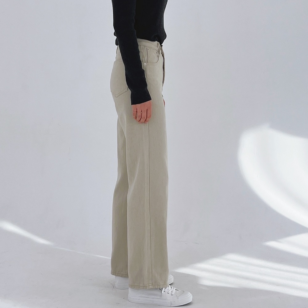 숏 롱 여성 바지 일자 바지 세미 와이드 팬츠 스트레이트 화이트진 블랙진 데님 팬츠 여성 면바지 30,300원