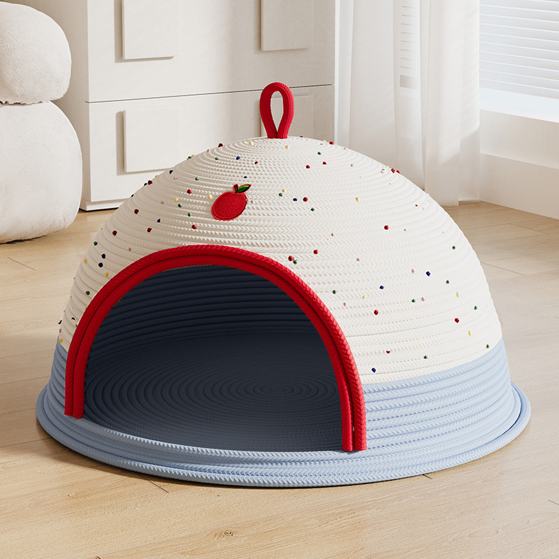 허니버블 반려동물 반구형 유르트 스크래쳐 하우스 방석 쿠션, 1개, 레드 37,990원