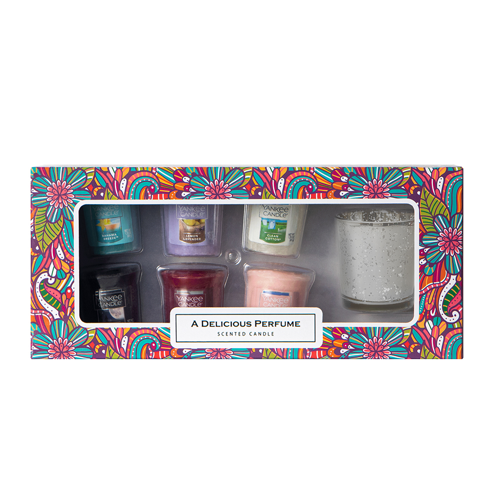 양키캔들 보티브 향초 6종 + 모자이크 캔들 홀더 선물 세트, 바하마브리즈, 블랙체리, 클린코튼, 레몬라벤더, 미드썸머나잇, 핑크샌드, 실버(캔들홀더) 18,300원