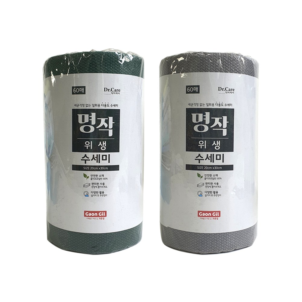 명작 위생수세미 60매 그린,그레이(랜덤발송) 3,990원