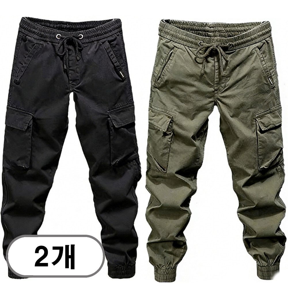 차쿠 1+1 4계절 남성 카고팬츠 조거바지 캐주얼팬츠 전술바지 작업바지 (겨울 기모) 36,800원