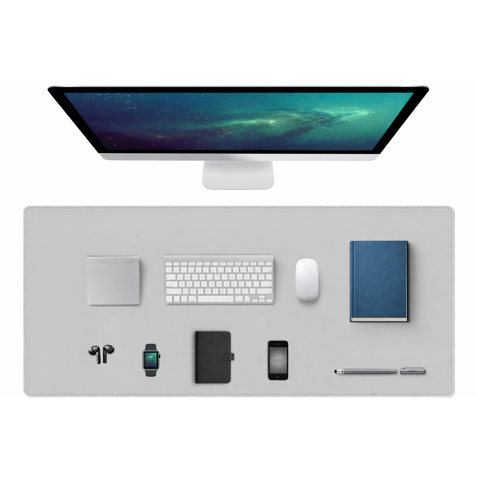 나드리몰 양면가죽 대형 데스크 매트, 라이트 그레이/그린 15,000원