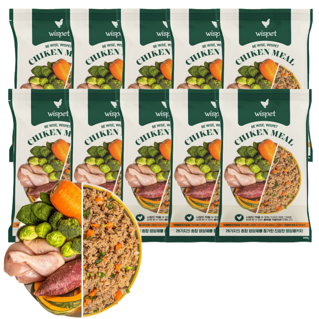 [와즈펫] 강아지 프리미엄 화식사료_고품질 생육 90%(기호성/뼈) 국내산채소(소화/체중) 필수영양제(피부/노화개선), 100g, 10개, 닭 23,800원