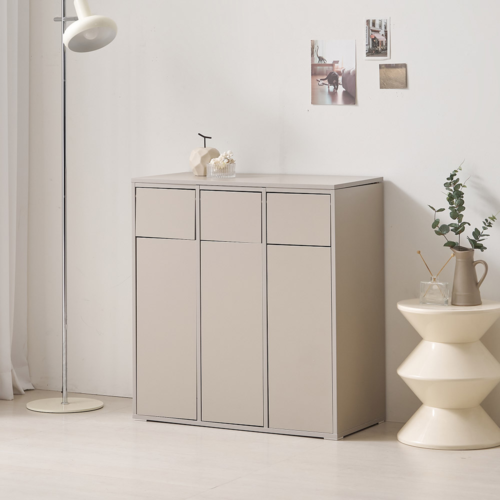 프린홈 E0 에코스마트 분리수거함 3칸, 머드그레이 89,900원