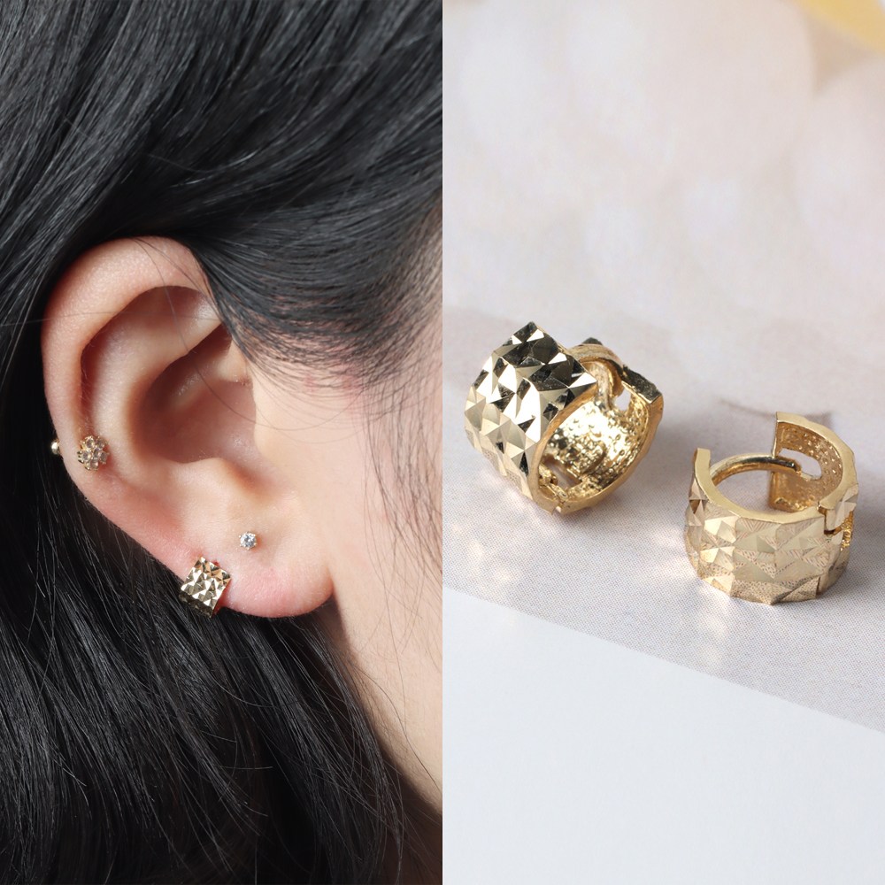 오로프 전체 14K 금 반짝 컷팅 귀찌 링 귀걸이 1쌍 (H1219) 280,500원