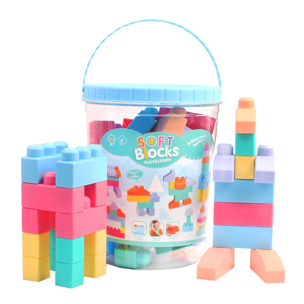[키움하우스] 소프트파스텔블록-버켓42피스 블럭쌓기 아기블럭 말랑말랑, 선택:소프트파스텔블록-버켓42피스, 1개 28,800원