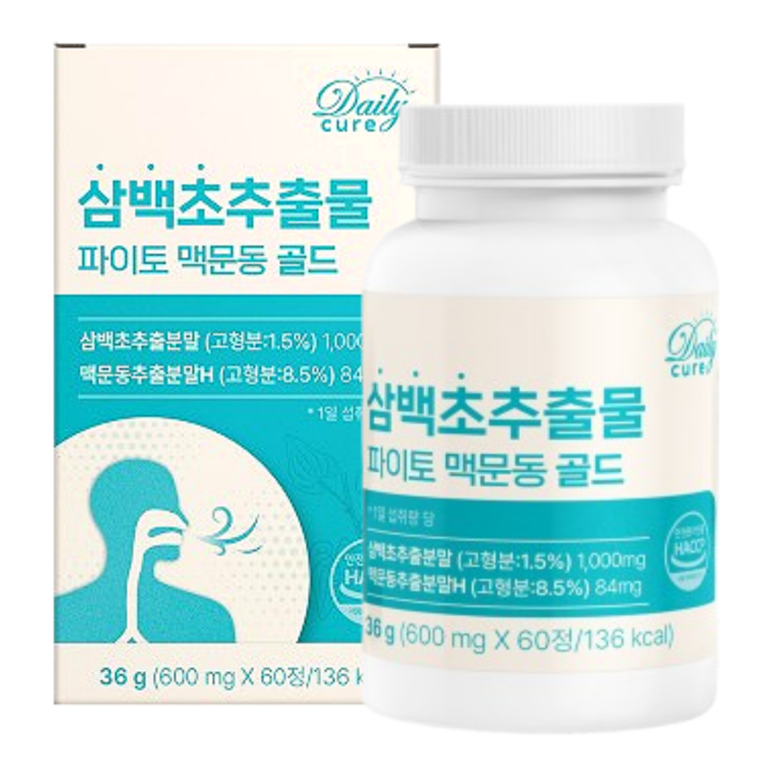 삼백초 추출물식약청인증 맥문동 파이토 HACCP 데일리큐어, 1개, 60정 14,690원