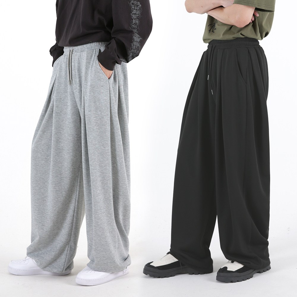 오버나인 남자 남성 포 핀턱 와이드 오버핏 투웨이 트레이닝 팬츠 19,800원