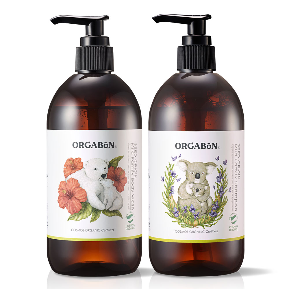 오가본 유기농 패밀리 아기 클린 샤워 2종 세트 샴푸+바디워시, 1세트, 380ml 61,100원