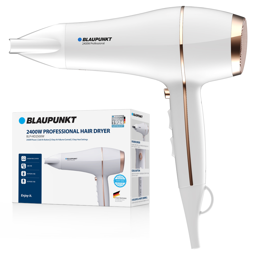 블라우풍트 전문가용 6step 풍속조절 초고출력 헤어 드라이어 2400W, BLP-HD2500W, White 22,800원