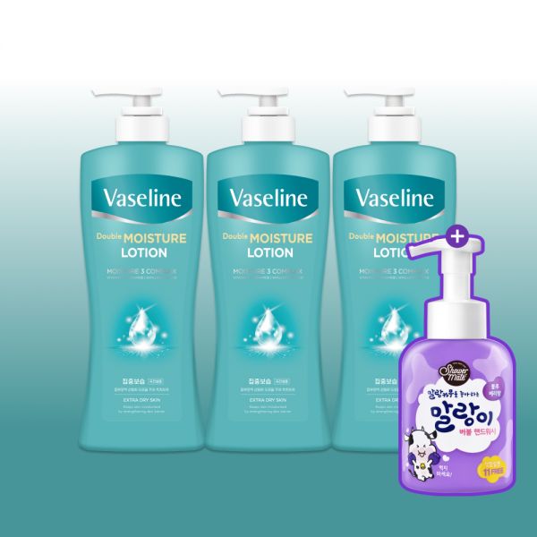 바세린 로션 더블모이스춰 450mlX3개+ 말랑이 버블 핸드워시 300ml 205429 27,700원