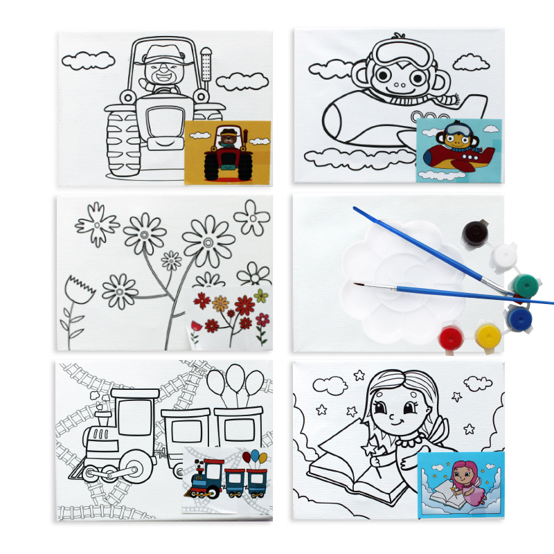 티처스 아크릴 캔버스 컬러링 그림그리기 DIY 6종 세트, 직사각형, 1개 16,400원