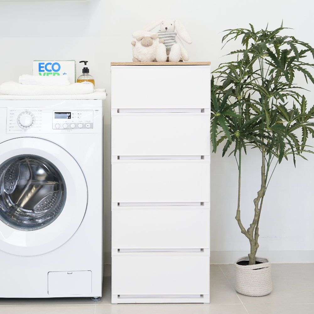 코멧 국내생산 우드상판 모던 서랍장, 화이트, 5단 31,990원