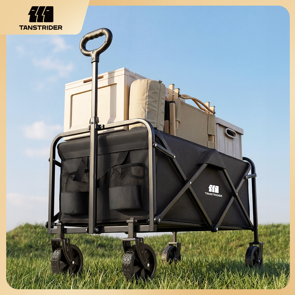 TANSTRIDER 웨건 접이식 아웃도어 캠핑 폴딩 카트 접이식 카트 쇼핑카트 장바구니 캐리어 카트 접이식 카트 4바퀴 캠핑웨건 캠핑 용품 폴딩카트80*49*91.5cm, 1개, 블랙 40,000원