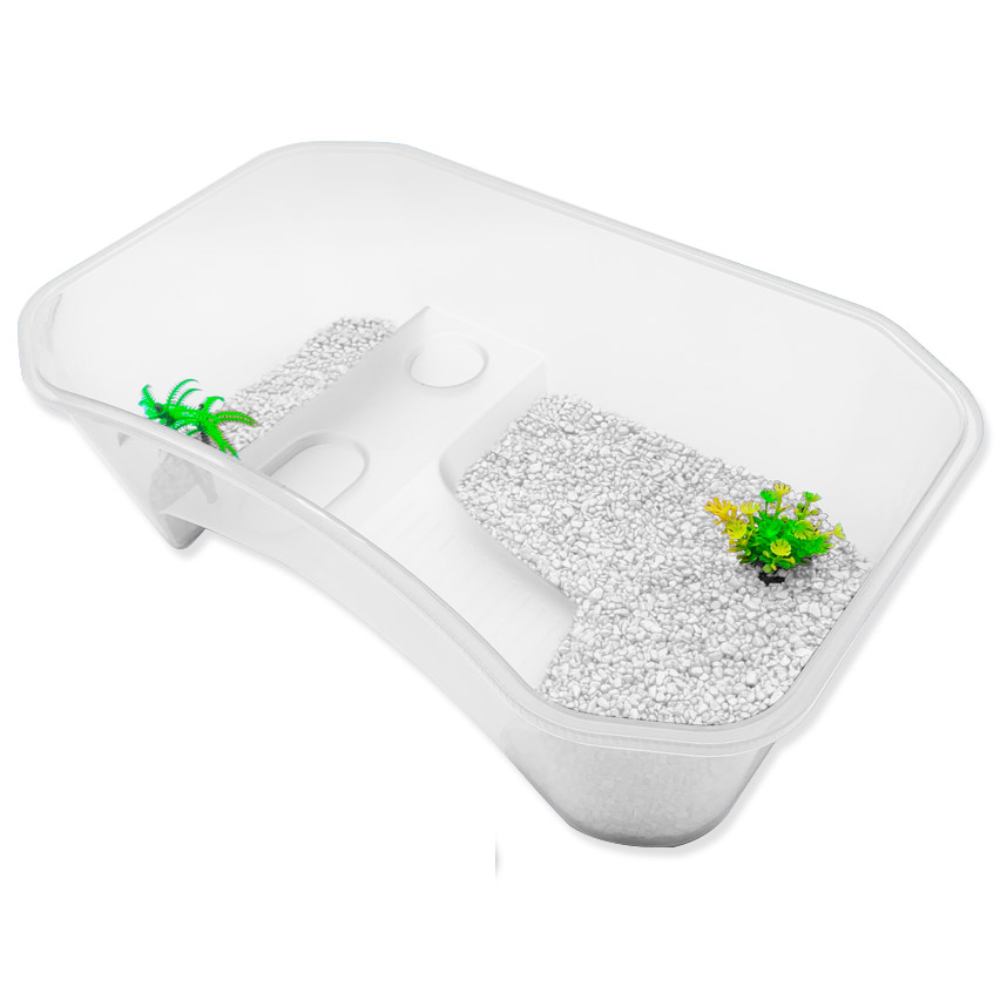 아쿠아테라 거북이 멀티하우스 플로워링 어항 세트 NX-11, 화이트(멀티하우스), 화이트(스톤), 혼합색상(인조수초), 1세트 12,000원